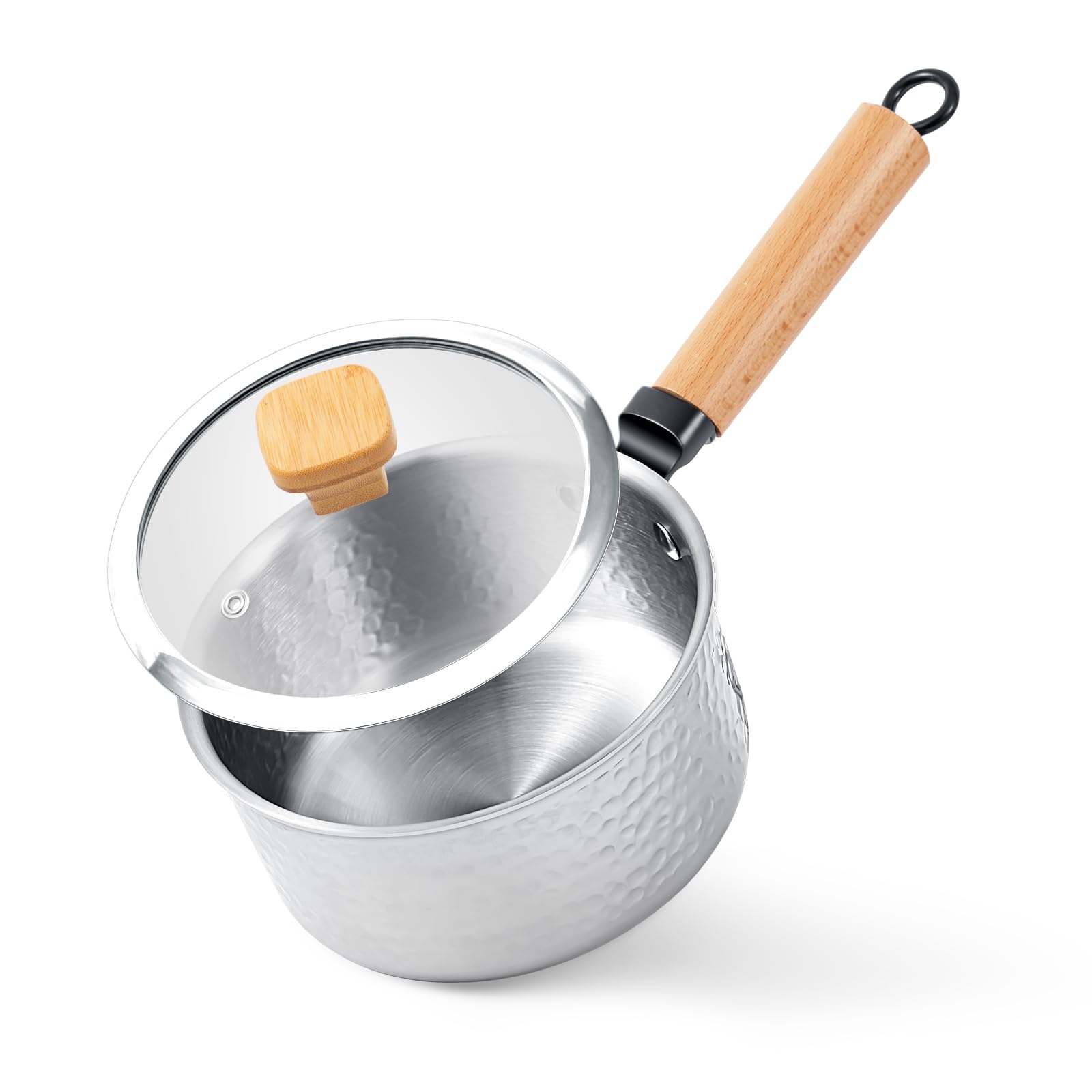 WANGYUANJI 雪平鍋 16cm ゆきひら鍋 IH ガス火対応 食洗機対応 無塗装 ステンレス 片手鍋 蓋付き 1~2人..