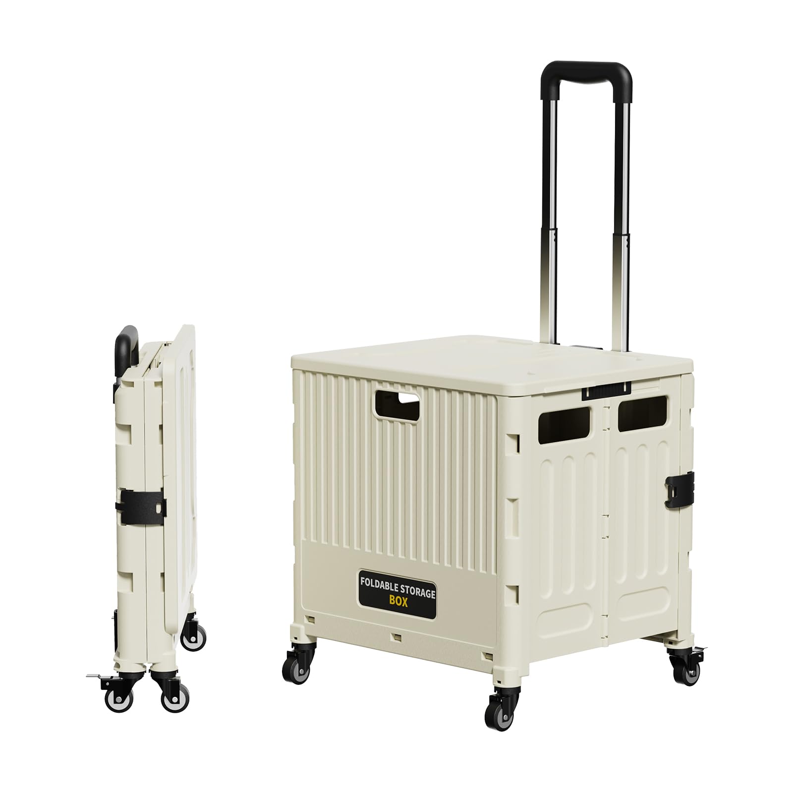 楽天RENEWY K YUKO 融光キャリーカート 折りたたみ ショッピングカート 幅42×奥行38×高さ99.5cm/耐荷重70kg /360°回転四輪 蓋付き コンパクト 軽量 アウトドア ピクニック キャンプ用 座れる 家庭用 釣り 運動会 簡単取り付け- ハンド