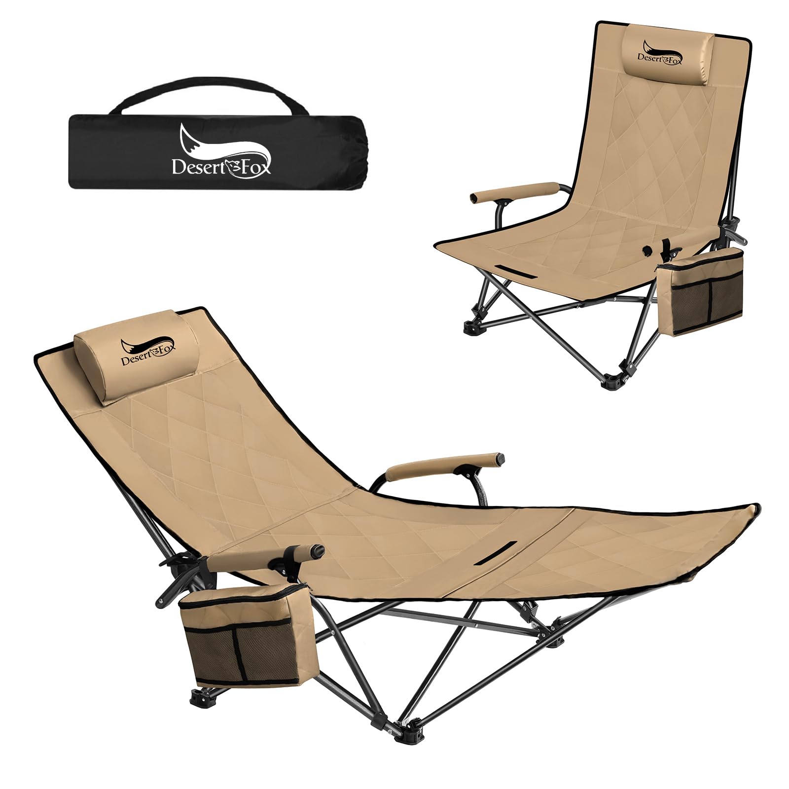 DesertFox リクライニングチェア キャンプ椅子 4way 仮眠 昼寝 2段階 1秒調整 四季適用 アウトドアチェ..