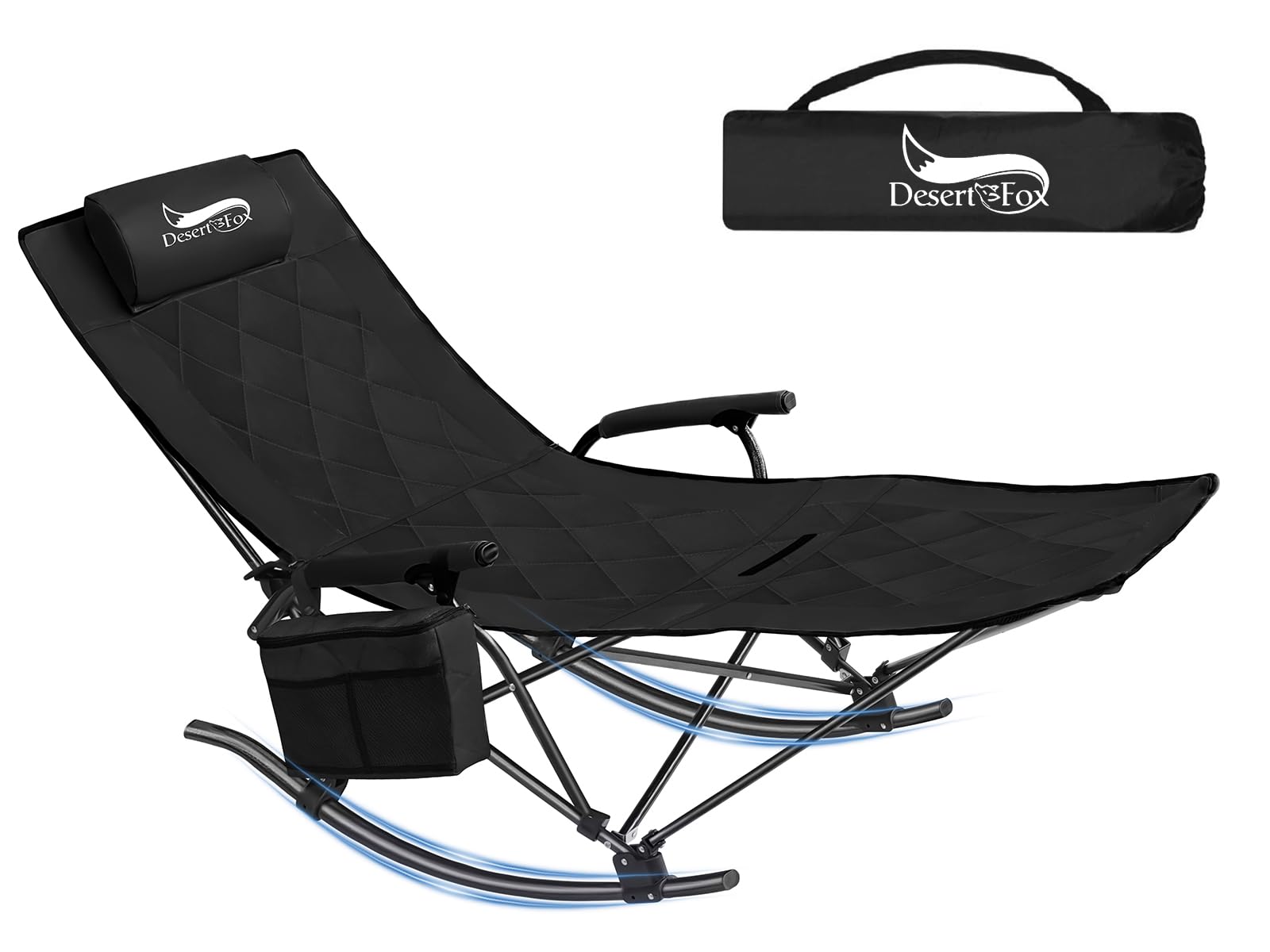 DesertFox ロッキングチェア ロッキングベッド リクライニングチェア キャンプ椅子 2way 仮眠 昼寝 2段..