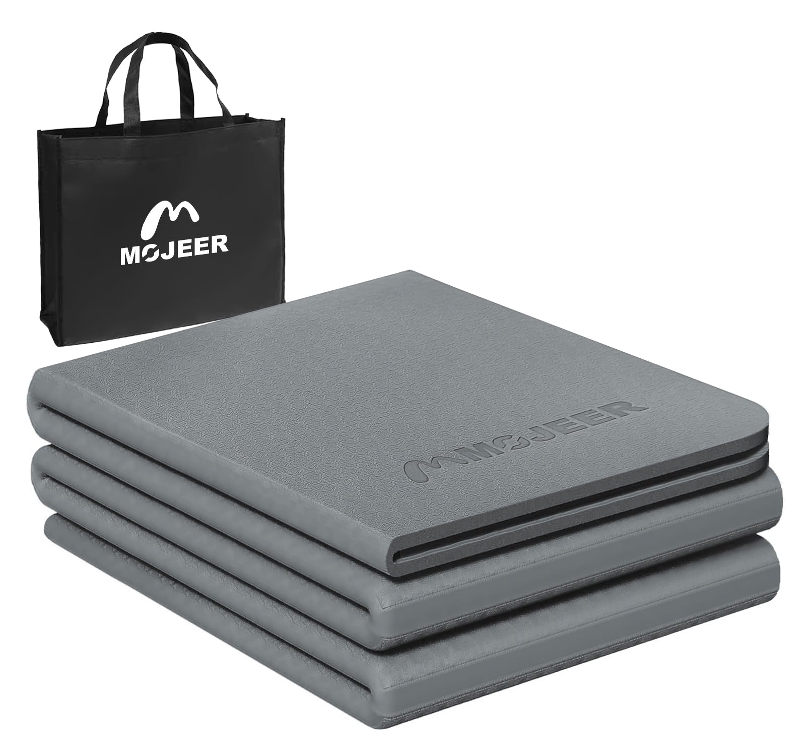 MOJEER ヨガマット 折りたたみ 幅広 6mm トレーニングマット ストレッチマット 軽量 TPE素材 183×61×0...