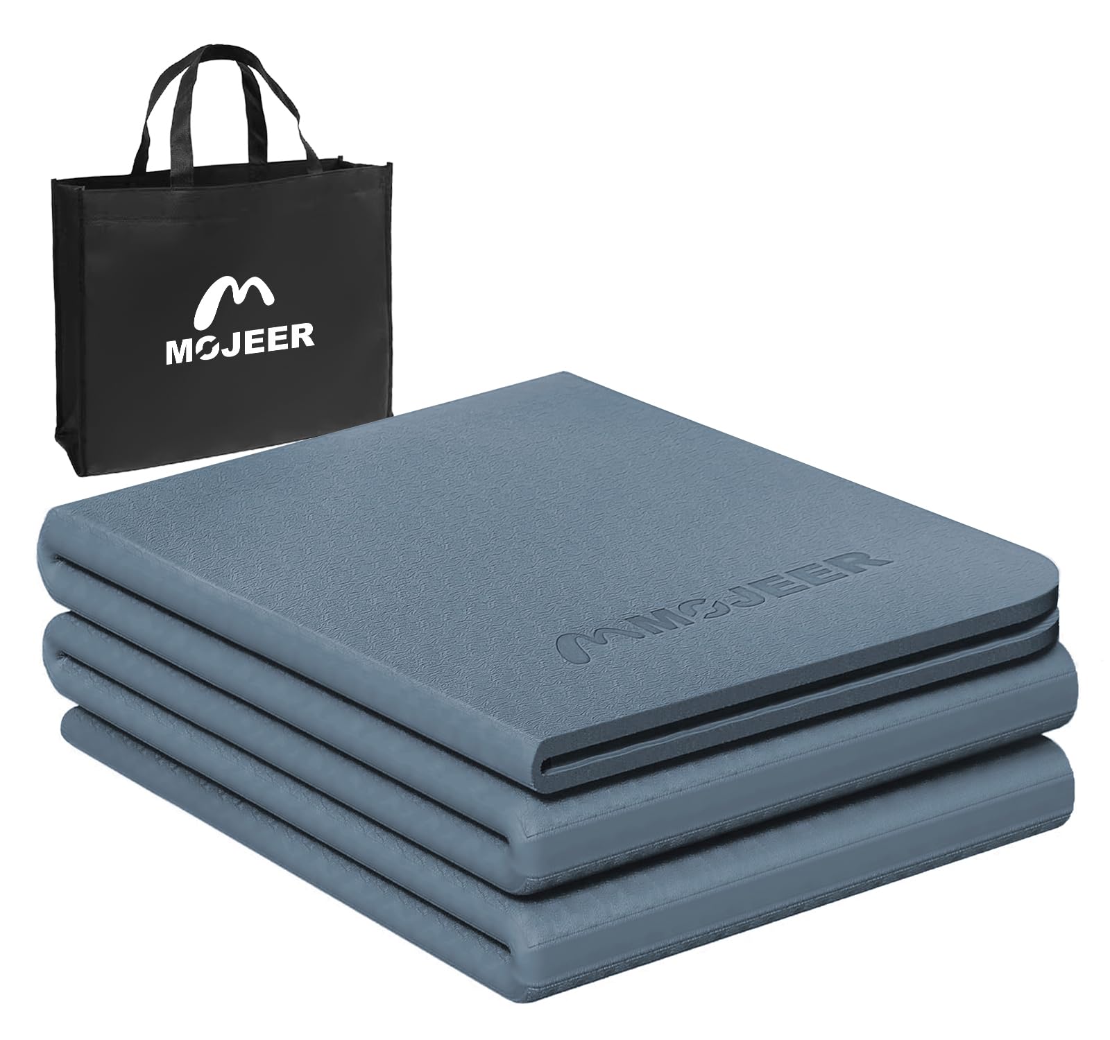 MOJEER ヨガマット 折りたたみ 幅広 6mm トレーニングマット ストレッチマット 軽量 TPE素材 183×61×0...