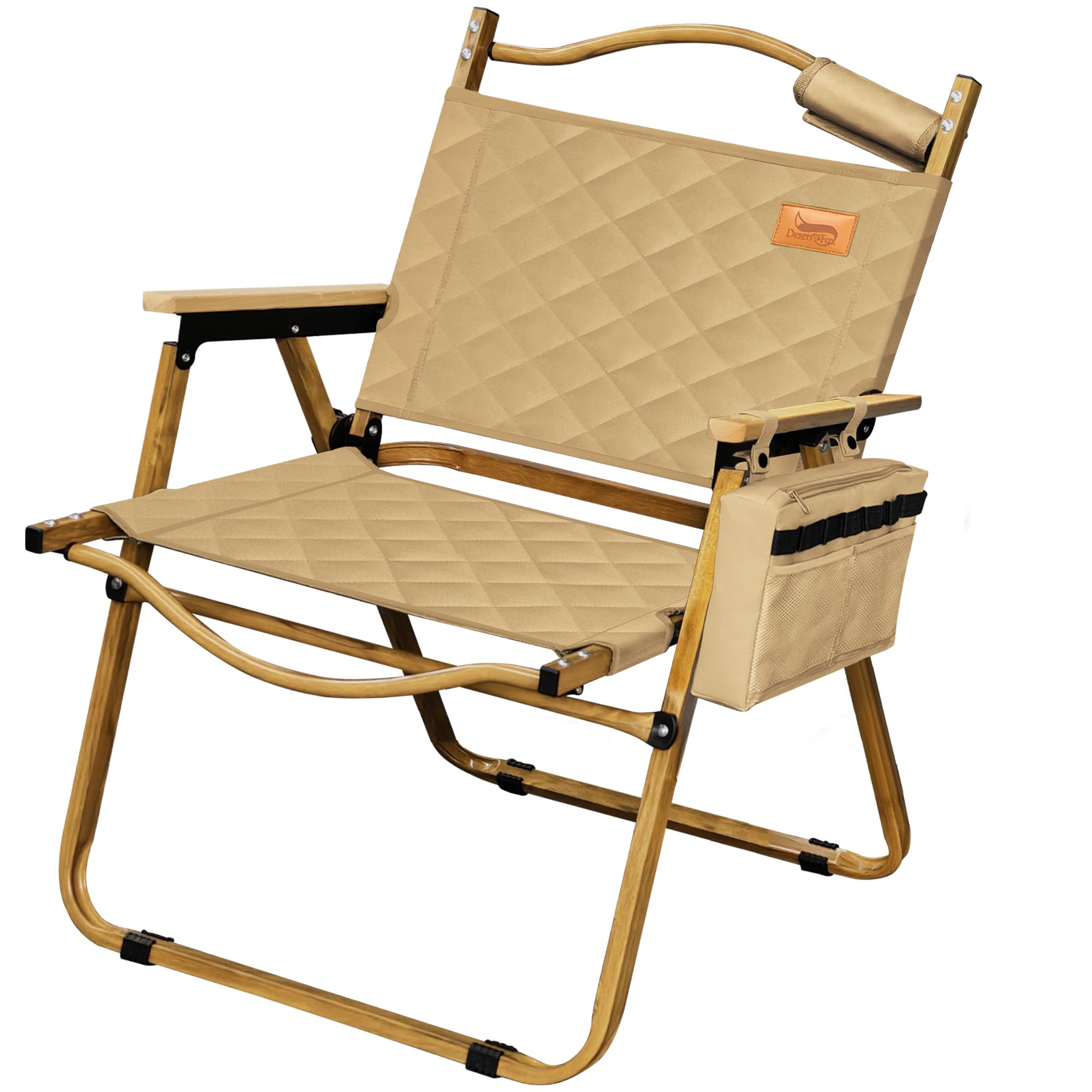 楽天RENEWDesertFox キャンプ チェア アウトドアチェア 折りたたみ 椅子 クーラーボックス付き【耐荷重150kg】 四季適用 コンパクト軽量 携帯便利 イス ピクニック キャンプ用 DYBB （カーキ,L）