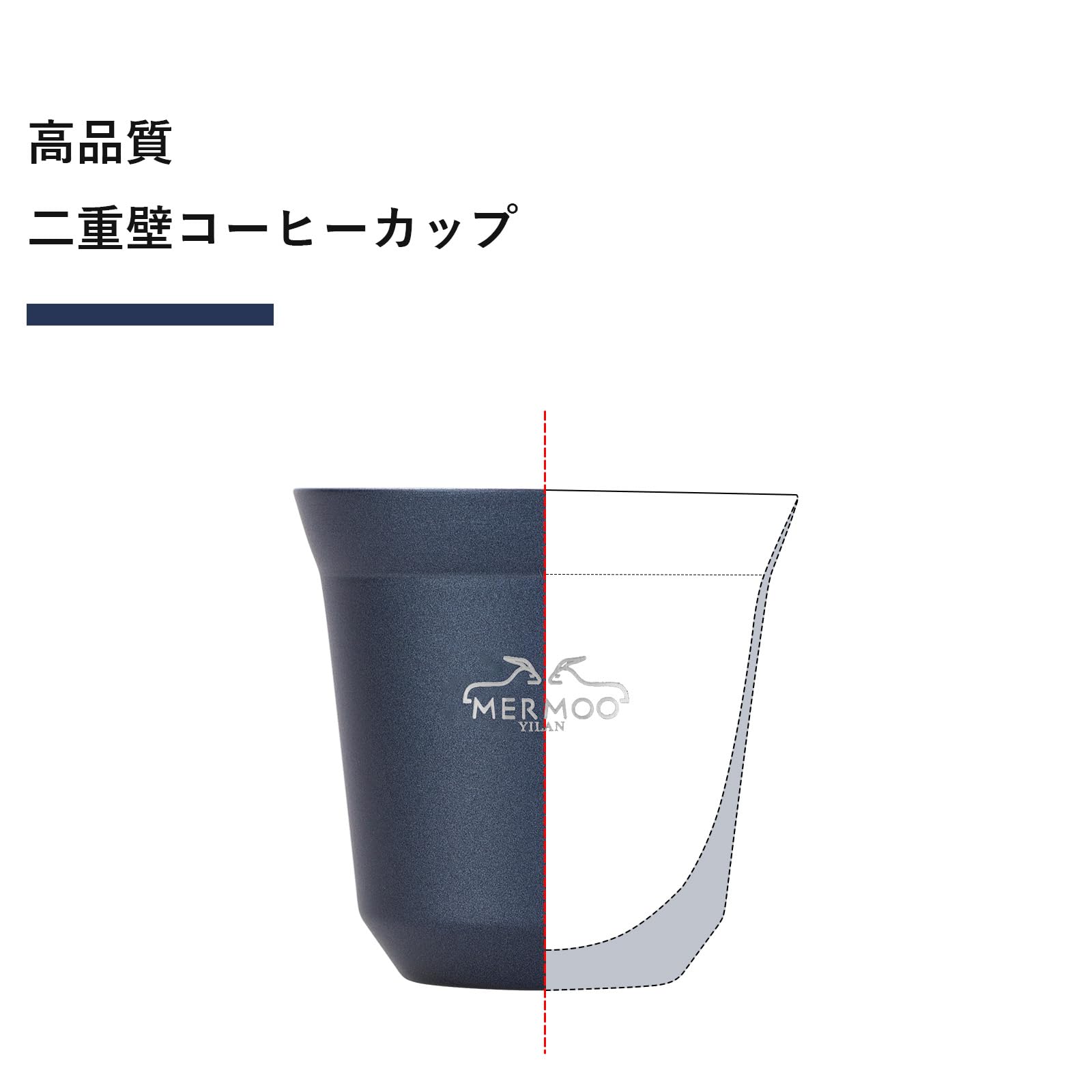 MERMOO YILAN ステンレス エスプレッソ カップ 80ml 4個セット デミタスカップ 携帯用ポーチ付き ミニコーヒーカップ キャンプ/旅行/家庭用 カラフルカラー (ピンク・ブルー・シルバー・ゴールド) renew06-10022057 RENEW サンプル画像3