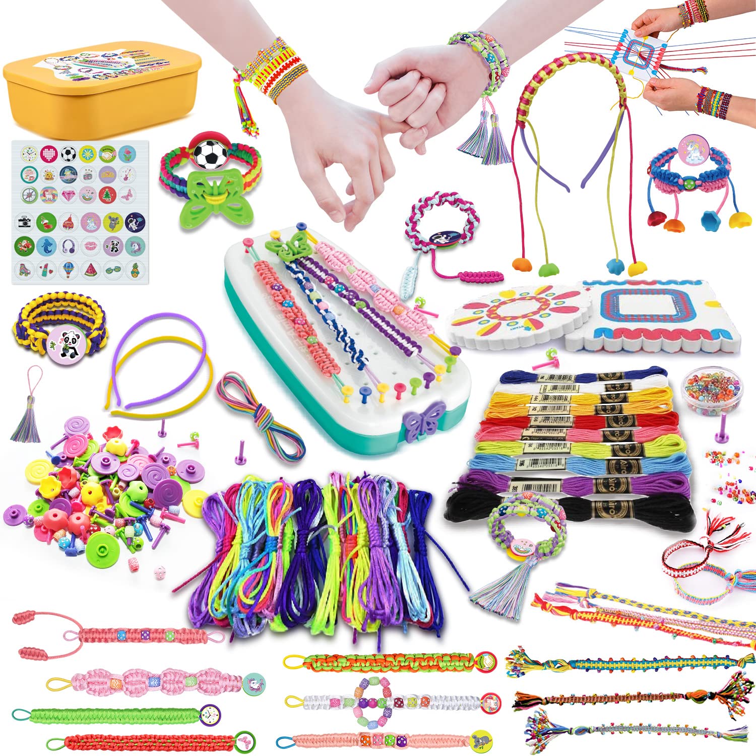 UQTOO ミサンガ 手作りキット女の子 DIY 紐 おもちゃ 編み物 手芸 ブレスレット セット 子供のお誕生日..