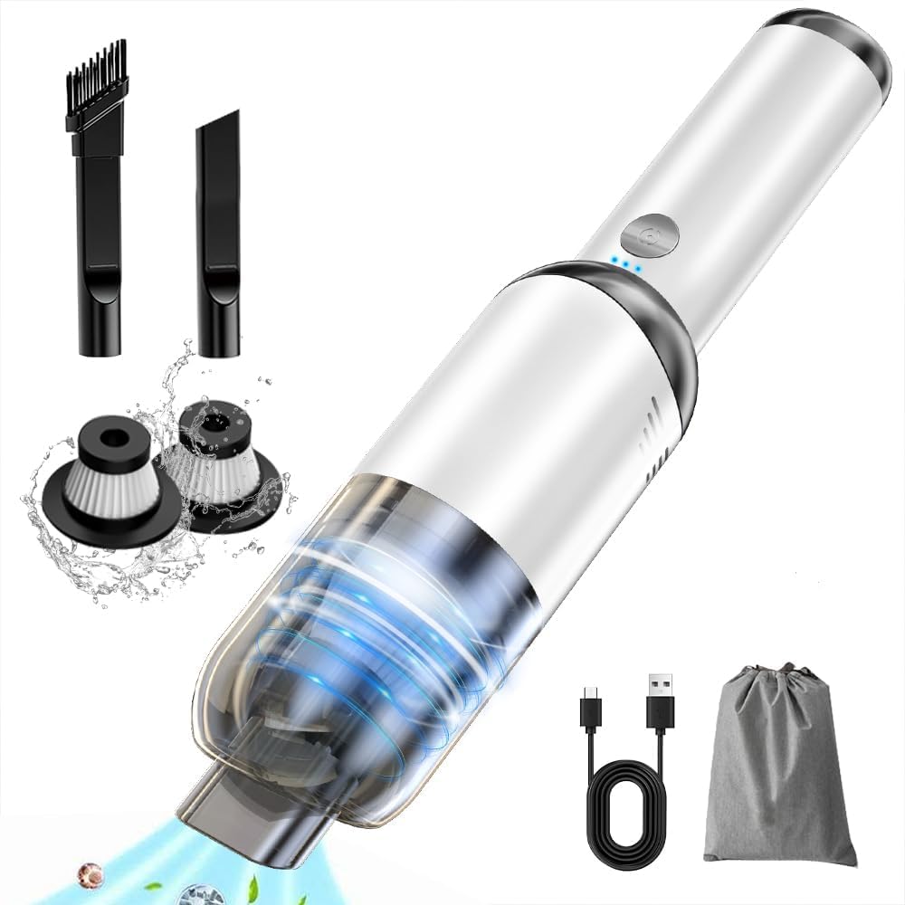 【最強モデル 18000PA強力吸引】ハンディクリーナー 車載掃除機 一台多役 分離式掃除機 LEDライト付き コードレス 乾湿両用 パワフルミニ掃除機 ハンデ...