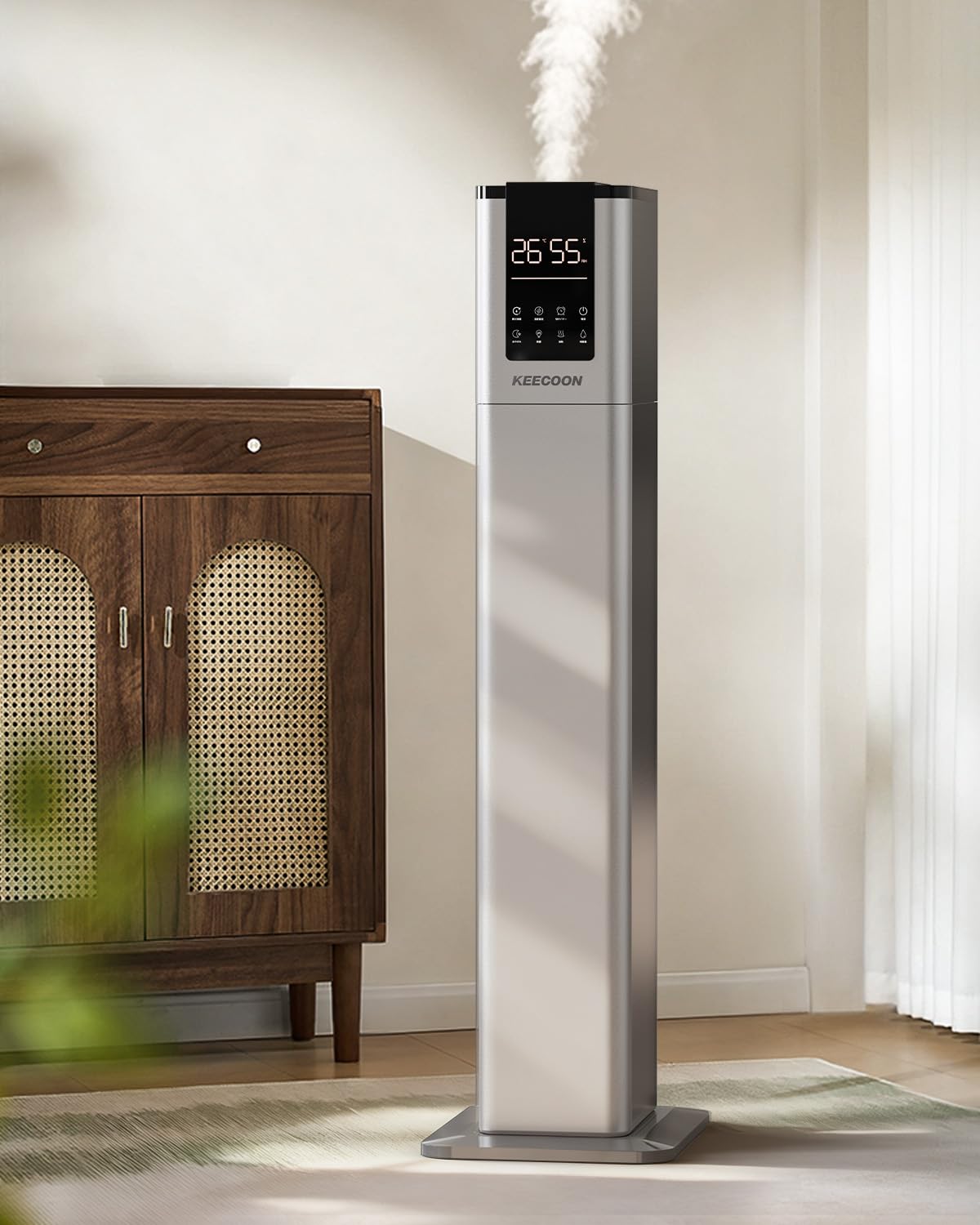 KEECOON 加湿器 スチーム式 大容量13L 100℃高温除菌 加熱式 +超音波式 ハイブリッド式 アロマ加湿 器. ..