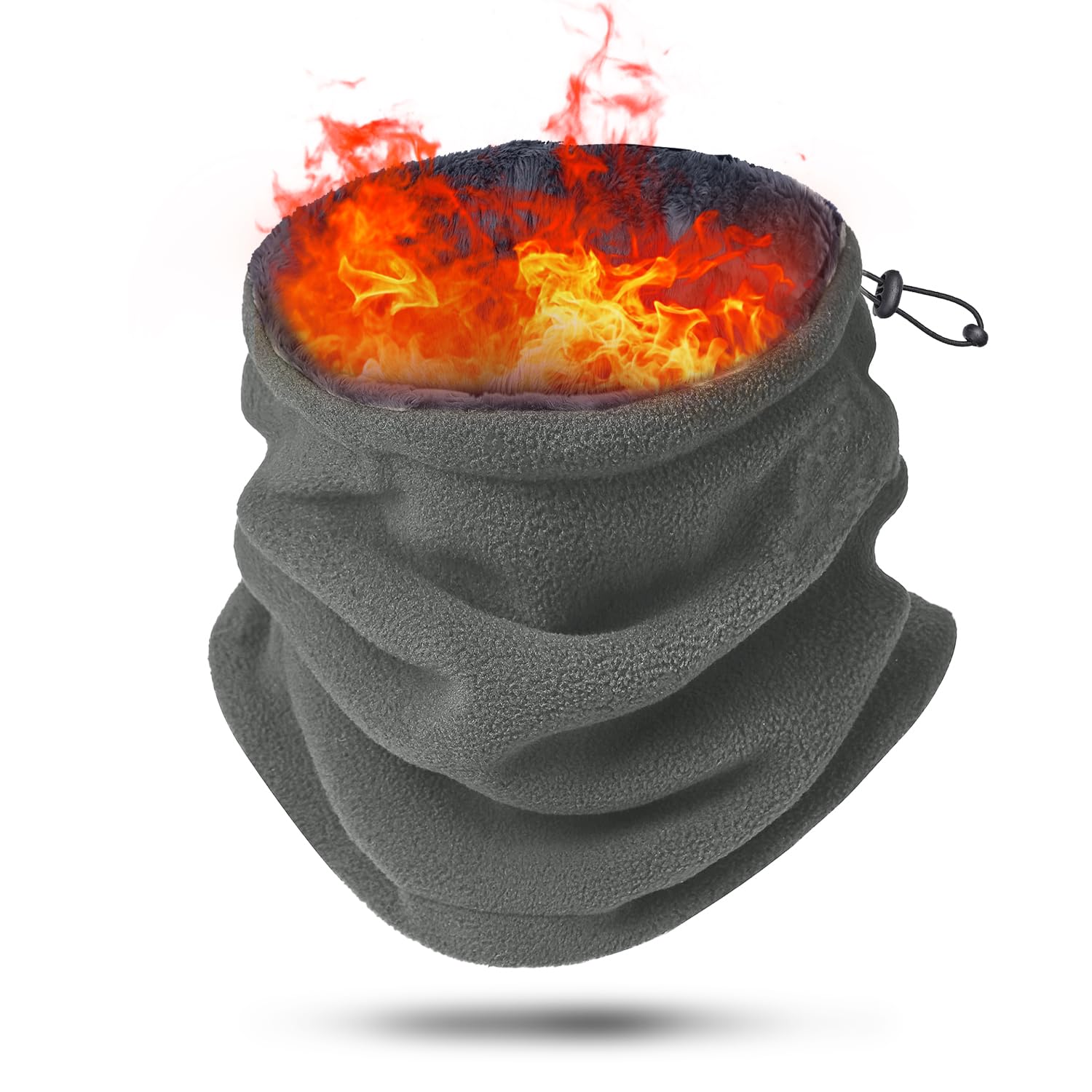 [Freeluck] ネックウォーマー メンズ レディース ネックガード 防風防寒 冬用 極めた暖かさ ふわふわ裏起毛 柔らかい 調節コードつき 軽量 ネックウォーマースポーツ/自転車/アウトドア/スキー 男女兼用（グレー）