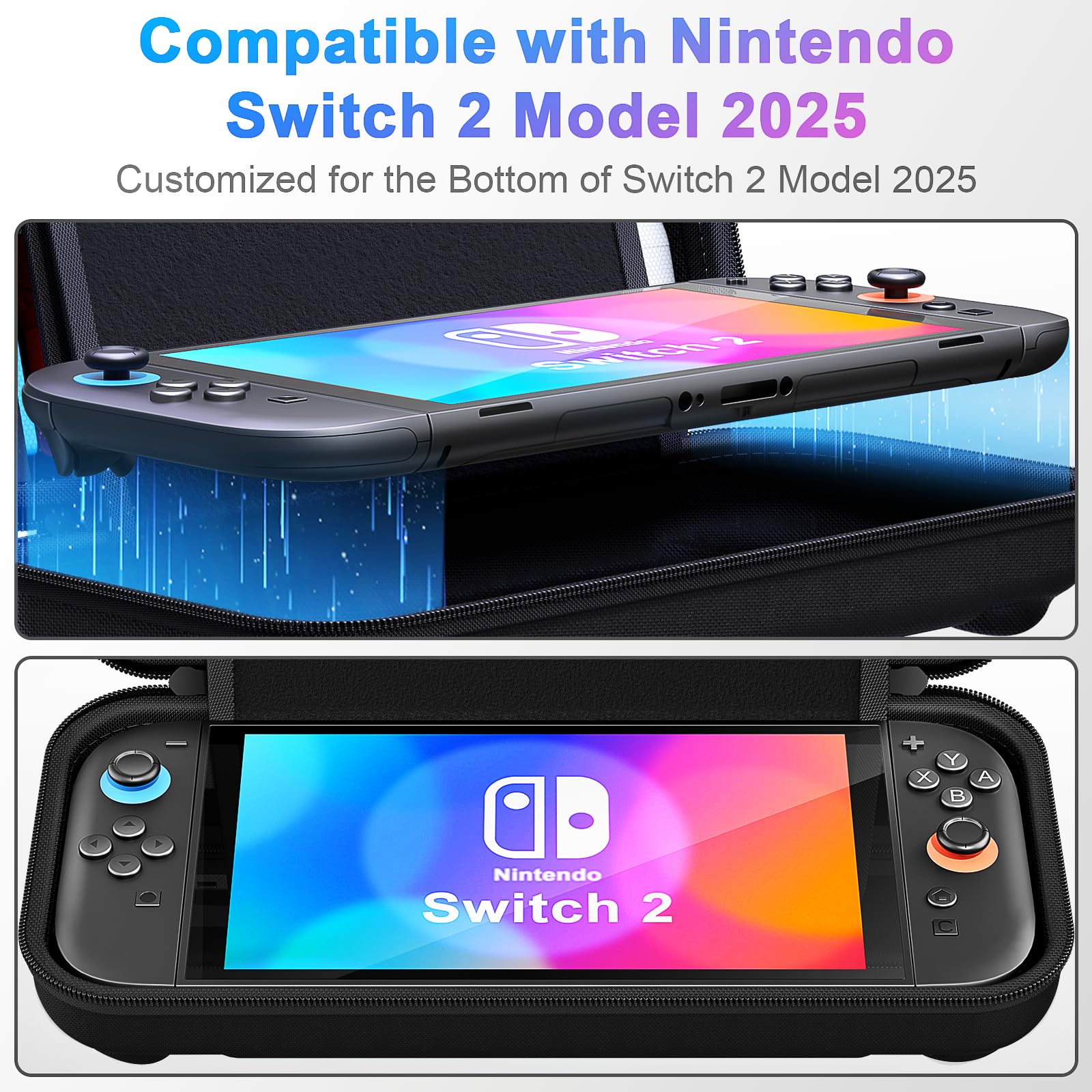 【令和7年新登場】Switch2対応 ケース スイッチ ケース 保護カバー 収納バッグ 防塵 防汚 耐衝撃 ナイロン素材 全面保護型 消臭 大容量 ゲームカード24枚 旅行用 キャリングセット 小物収納可 持ち運び便利 Carrying Case for renew06-10023248 RENEW サンプル画像2