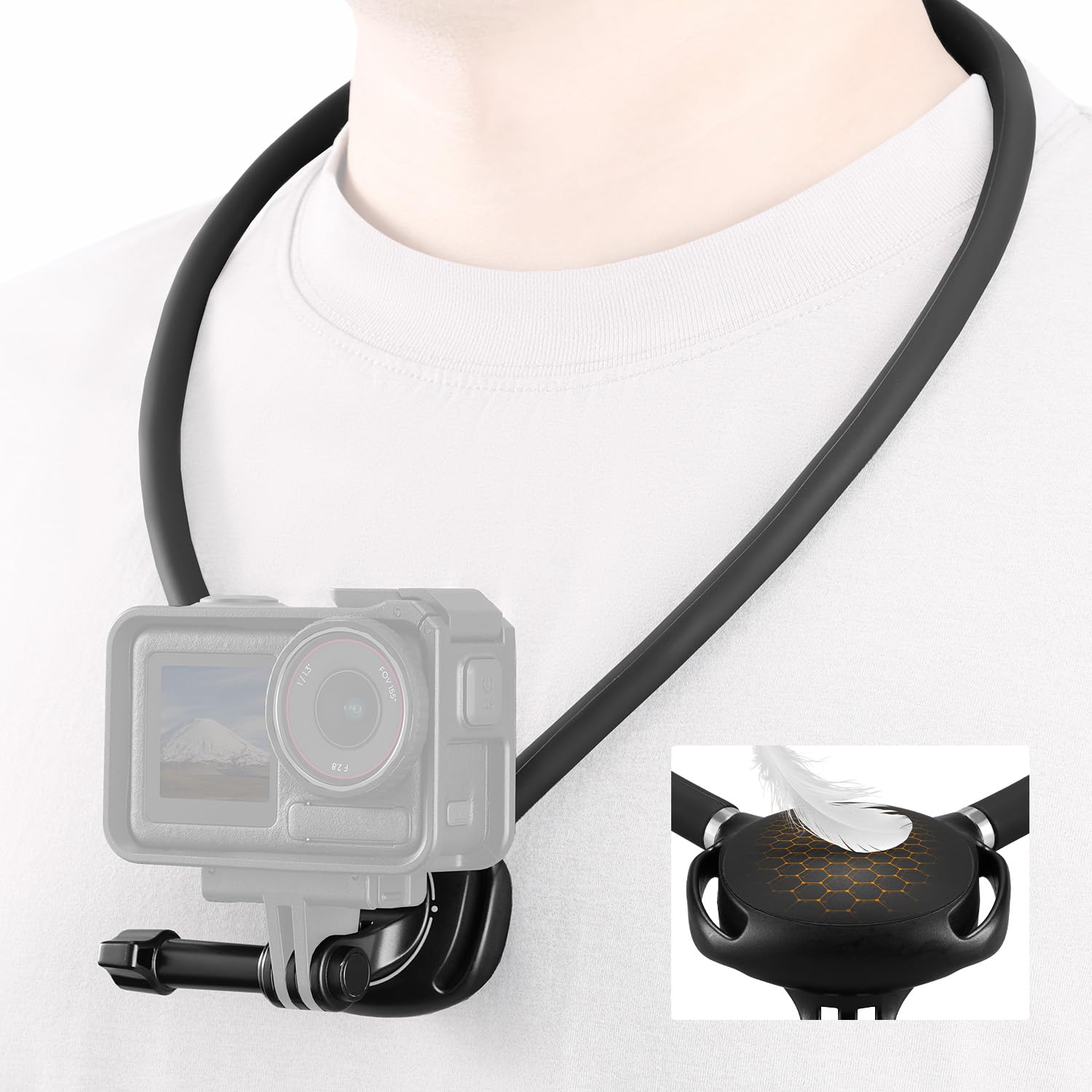 K&F CONCEPT ネックレスマウント gopro アクセサリート アクションカメラ 首掛けマウント ハンズフリー 縦横切り替え 360度回転 お釣り/vlog/登山/徒歩などに最適 POV撮影 第一人称視点 Gopro/Action/Insta360