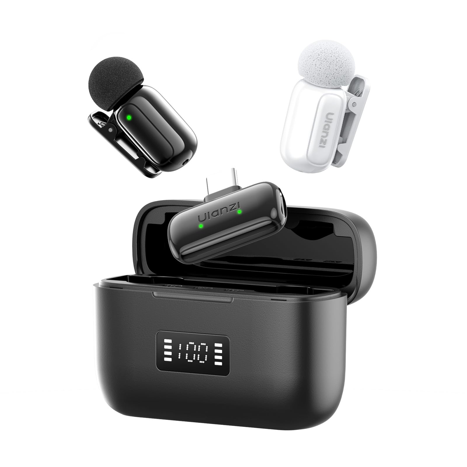 「2024新機」Hollyland-Lark M2-ピンマイク-ワイヤレスマイク-ノイズキャンセル機能付き-軽量9g-48Khz/24Bit-300m転送距離-Type C対応-配信用-Vlog撮影