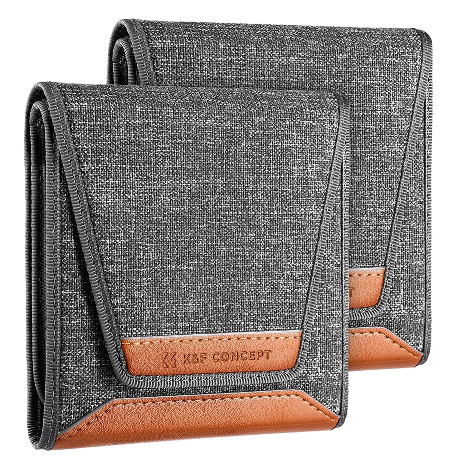 K&F Concept フィルターケース 3枚用 フィルター径82mm対応 円形 カメラ 一眼レフ フィルターレンズケース ポーチ 防水 防塵 折りたたみ 手入れ 保管 管理用品 2個セット