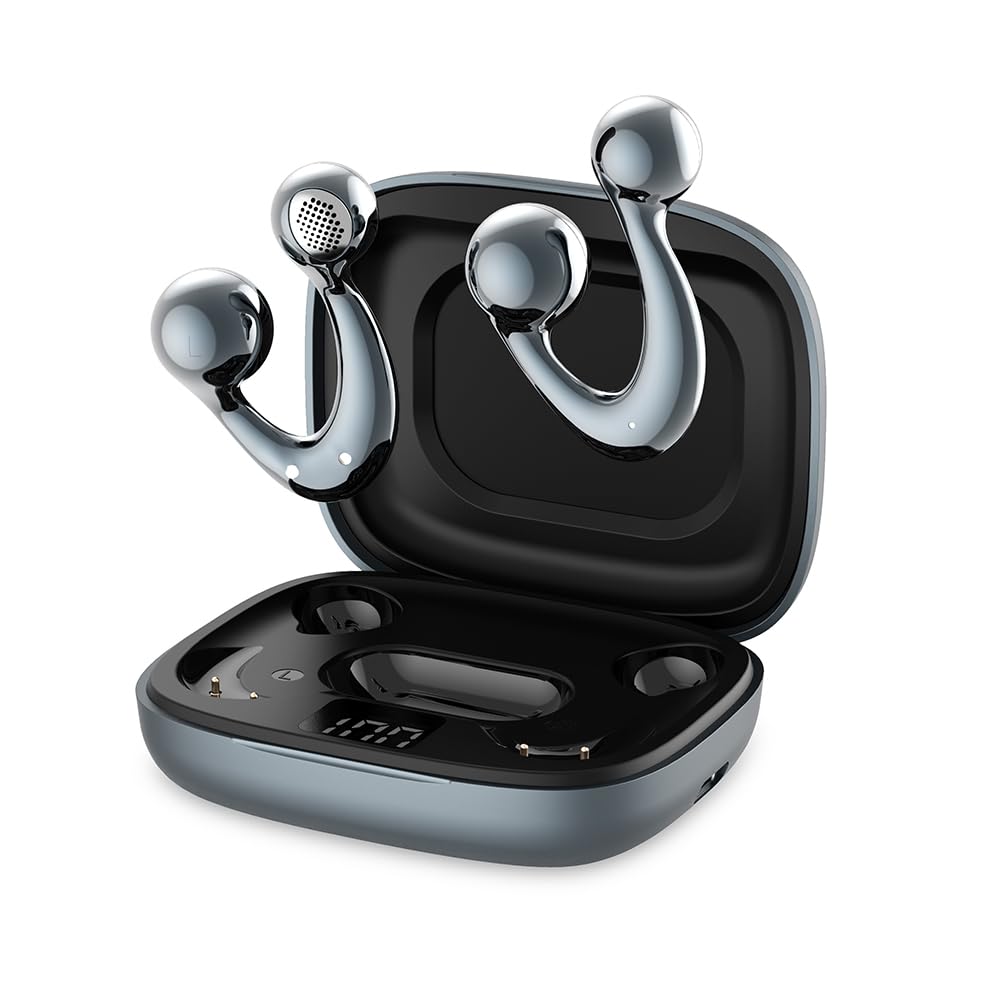【耳元のファッション・美学を再定義】CHUDA Bluetoothイヤホン イヤーカフ bluetooth 6.1 完全ワイヤレス 空気伝導 耳を塞がない 骨伝導より快適 マイク付き LEDディスプレイ Hi-Fi ENCノイズキャンセリング 70H待機時 renew06-10024954 RENEW パッケージ画像