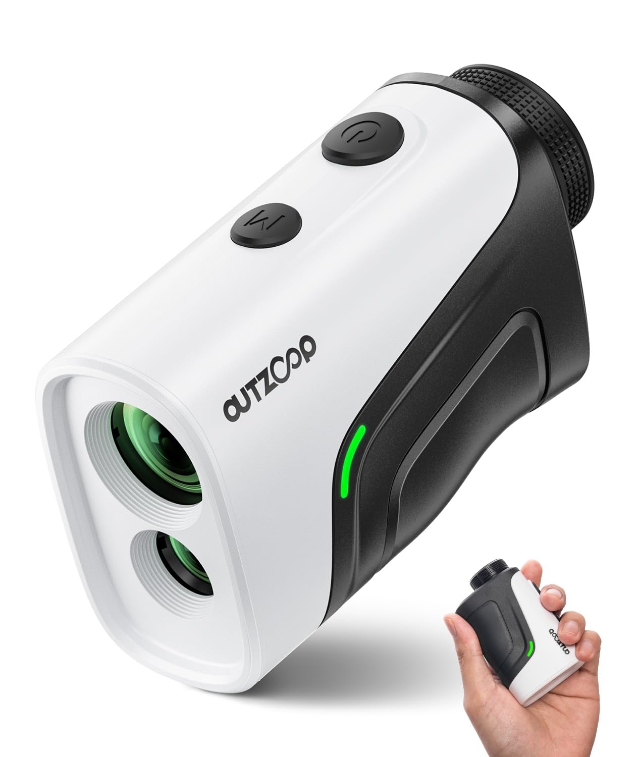 OUTZOOP ゴルフレーザー距離計 B1000F LCD黒表示 3点間測定 最速0.02S測定 小型 超軽量128g 高透過レンズ 光学6.0倍望遠 1000m/1093yd対応 mini ゴルフ距離計 競技対応 振動機能 充電式 IP54防塵防水 専用