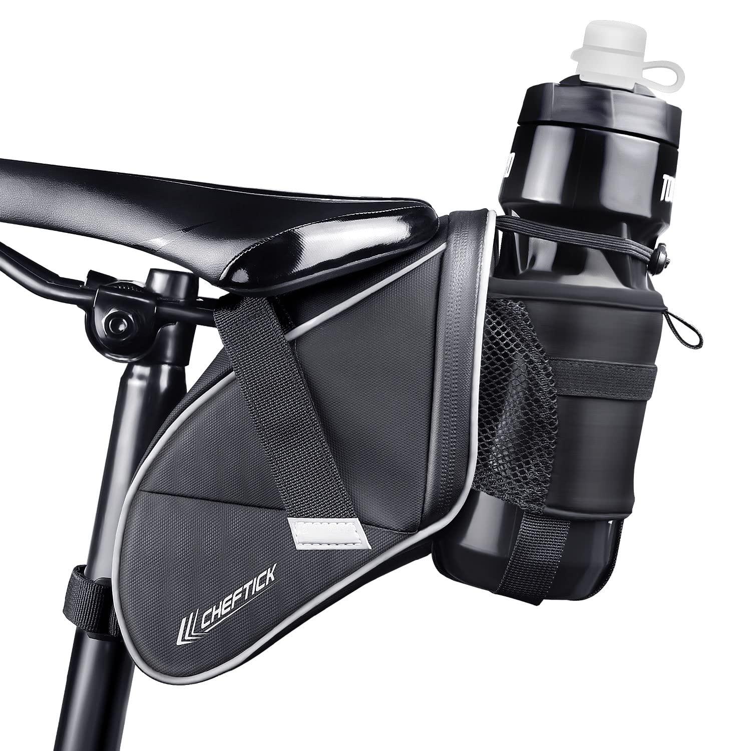 Rakuten - Cheftick 自転車 サドルバッグ ロードバイク バッグ 簡単取付 3点固定 大容量 防水 軽量 小物収納 反射付き サイクリング用品