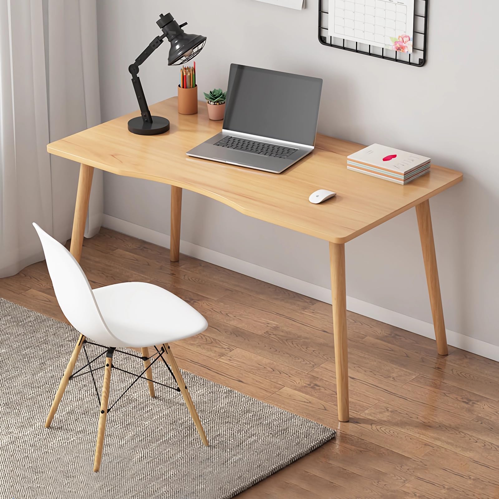 [Rshtong] デスク パソコンデスク 勉強机 北欧 木製 机 幅80cm×奥行50cm PCデスク 在宅勤務 リモートワーク用 おしゃれテーブル シンプル 化粧台 作業机 仕事用 組立簡単 (木目調, 幅80cm) renew06-10032050 RENEW パッケージ画像