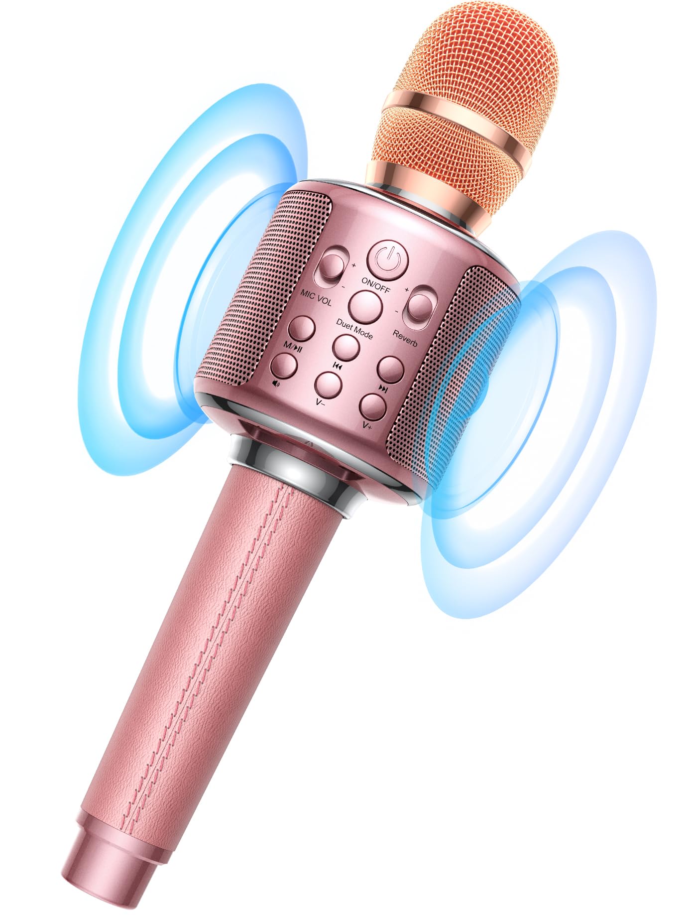 【新登場】MetFut カラオケマイク 高性能 Bluetooth ワイヤレスマイク スピーカー内蔵 カラオ練習 一体型 3000mAh充電式 エコー調整/デュエットモード/ボーカル消去 革ハンドル TFカード/AUX再生 収納ケース付属 スマホ/タブレッ