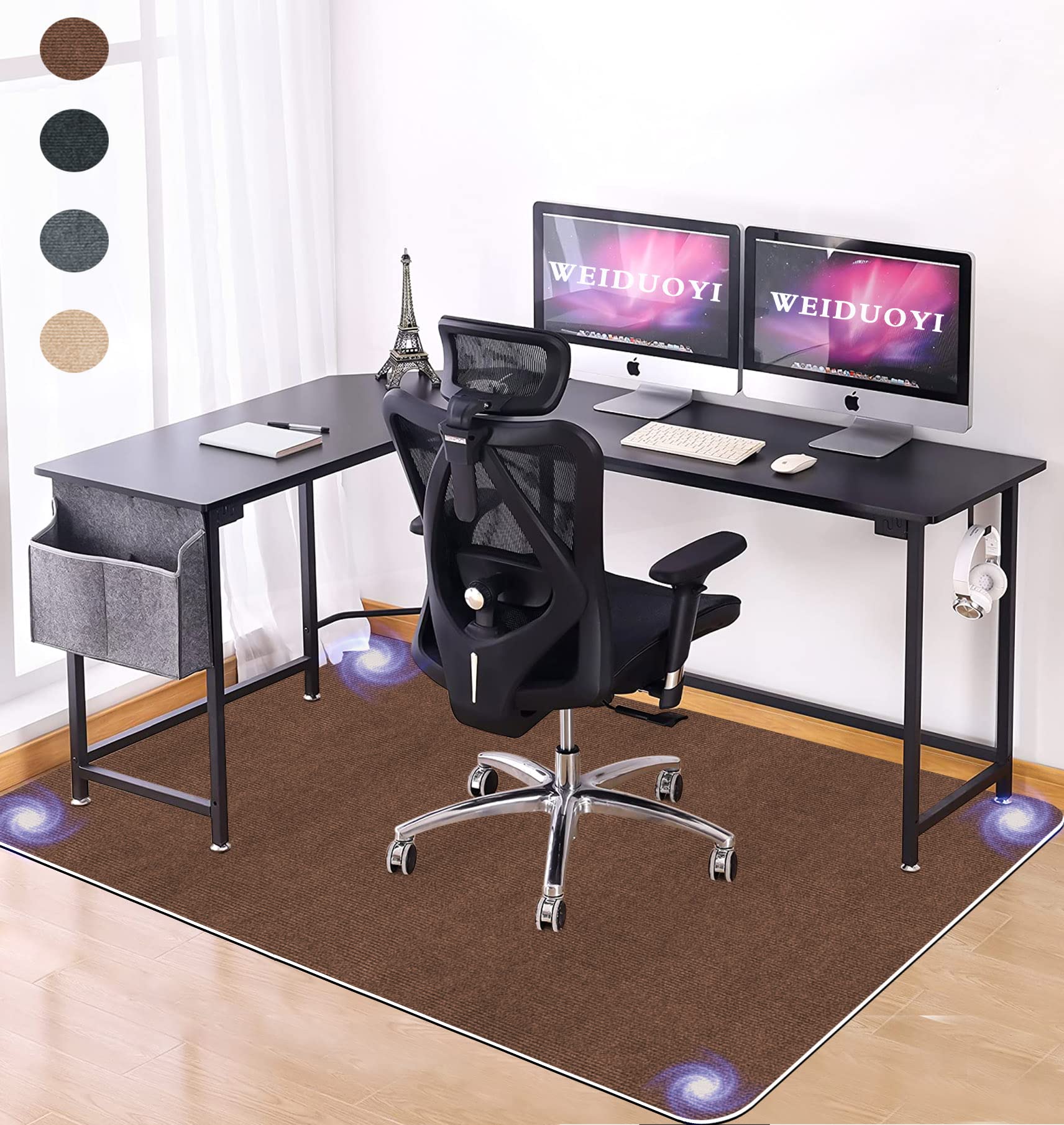 チェアマット WEIDUOYI デスクチェアマット デスクマット 140×100cm 厚さ5mm フローリングマット ゲーミングチェアマット