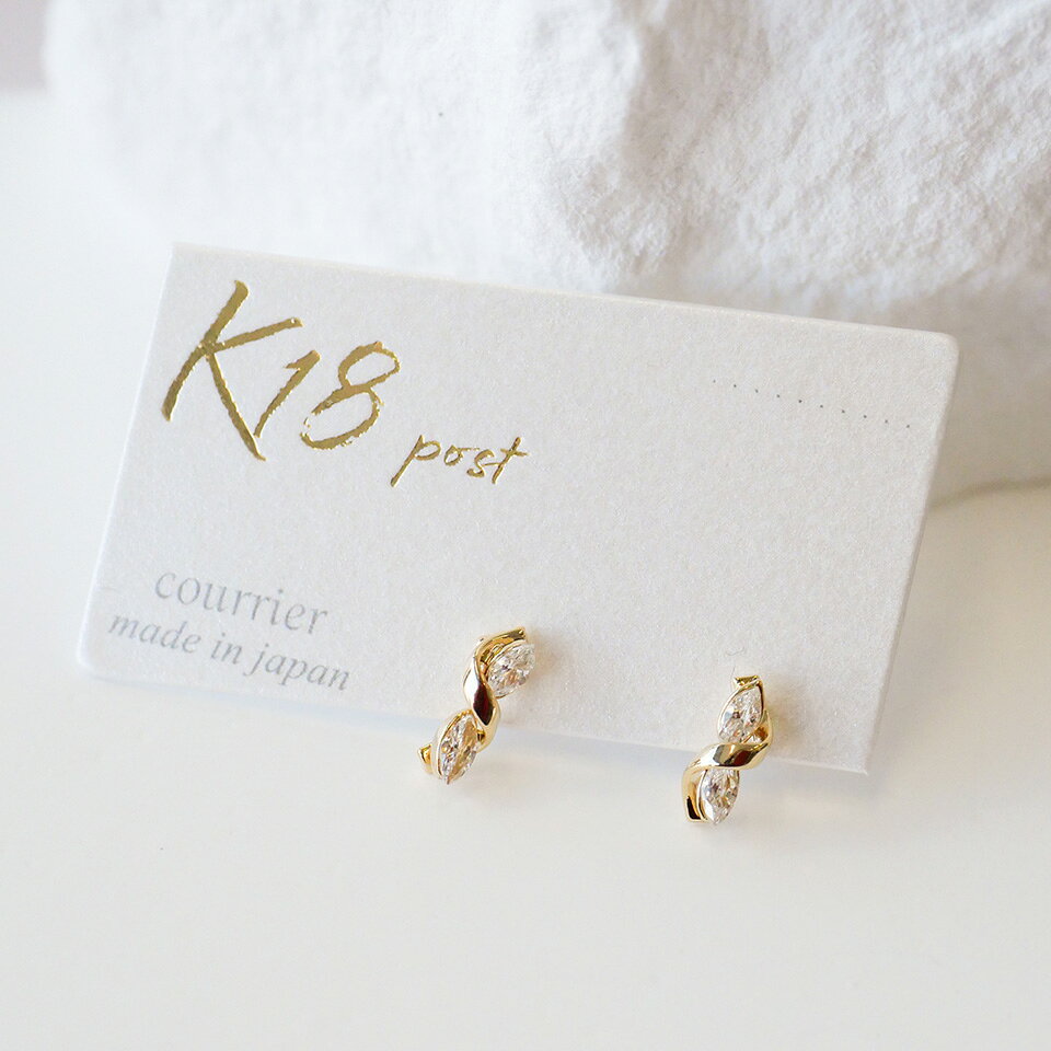 乐天商城 - K18post 18金ポストピアス 肌荒れしにくい 金属アレルギー対応ピアス