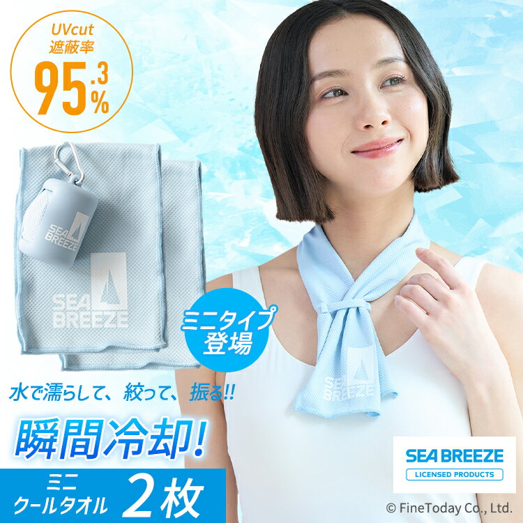 【最大50%OFFクーポン 6/4 20:00～】SeaBreeze キッズ クールタオル 2枚セット シーブリーズ こども 熱中症対策 冷却 暑さ対策グッズ アウトドア キャンプ タオル 冷やして使える 冷感タオル …