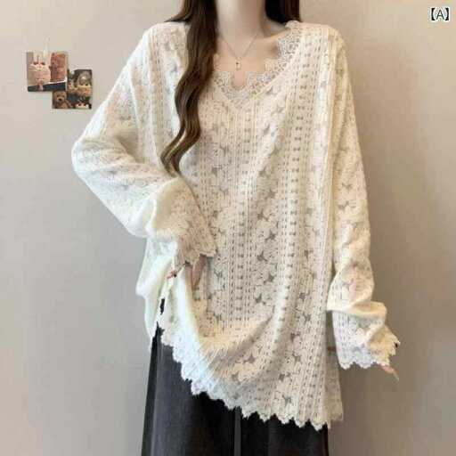 レディース かわいい 春ので 年齢を 減らす Vネック ショルダー レース シャツ 女性用 大きいサイズ 太い mm ミディアム ロング スタイル お 尻を カバー する レイヤリング トップ レディース かわいい 春ので 年齢を 減らす Vネック ショルダー レース シャツ 女性用 大きいサイズ 太い mm ミディアム ロング スタイル お 尻を カバー する レイヤリング トップ