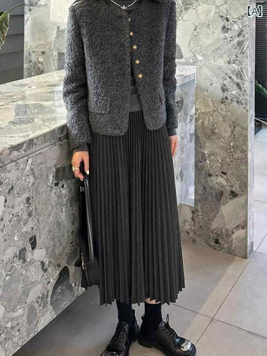 レディース レディース 2025 春秋 厚手 プリーツスカート ハーフ 丈 スカート 女性 通勤 万能 ハイウエスト 小さい サイズ ミドル レディース レディース 2025 春秋 厚手 プリーツスカート ハーフ 丈 スカート 女性 通勤 万能 ハイウエスト 小さい サイズ ミドル