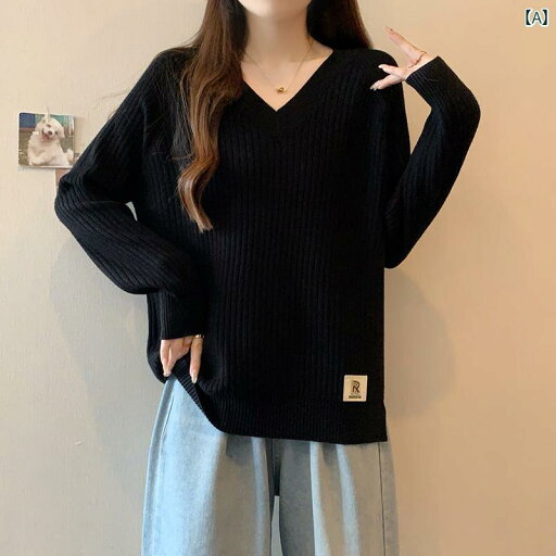 レディース レディース 大きいサイズ 女性用 ゆったり Vネック セーター ニット 太った スリミング お腹を カバー し 年齢を 減らす 200ポンドの レイヤリング シャツ レディース レディース 大きいサイズ 女性用 ゆったり Vネック セーター ニット 太った スリミング お腹を カバー し 年齢を 減らす 200ポンドの レイヤリング シャツ