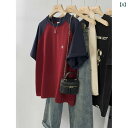 レディース トップス 太めの mm 300ポンド 大きいサイズ 綿 継ぎ 合わせ ラグラン 半袖 Tシャツ 女性 夏 アメリカ ゆったり 肉 厚 刺繍 ストレー...