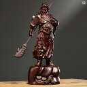 インテリア オブジェ 黒檀 彫刻の 関公 像 装飾品 無垢材 武 彩 神 関羽 自宅 リビング ルーム ポーチ オフィス 装飾 ギフト