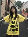 レディース トップス アメリカン レトロ イエロー レター プリント 半袖 Tシャツ 夏の ストリート スタイル カップル トップス