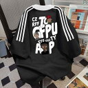 レディース トップス 300ポンド 大きめ サイズ アメリカン ストリート コットン スリー ストライプ 半袖 Tシャツ 男の子 夏用 ヘビー インナートップ