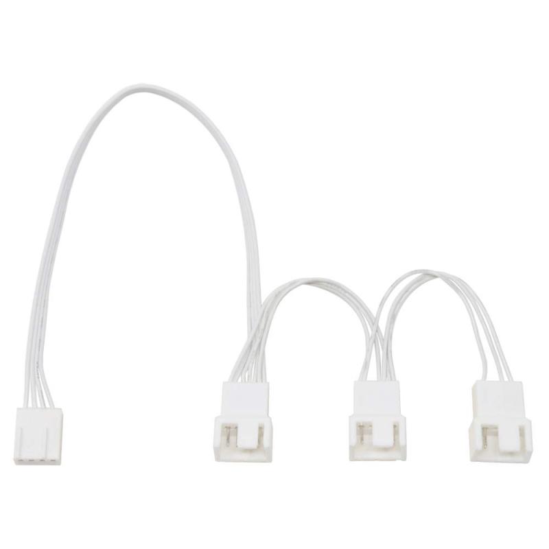 アイネックス PWMファン用電源3分岐デイジーチェーンケーブル 34cm ホワイト