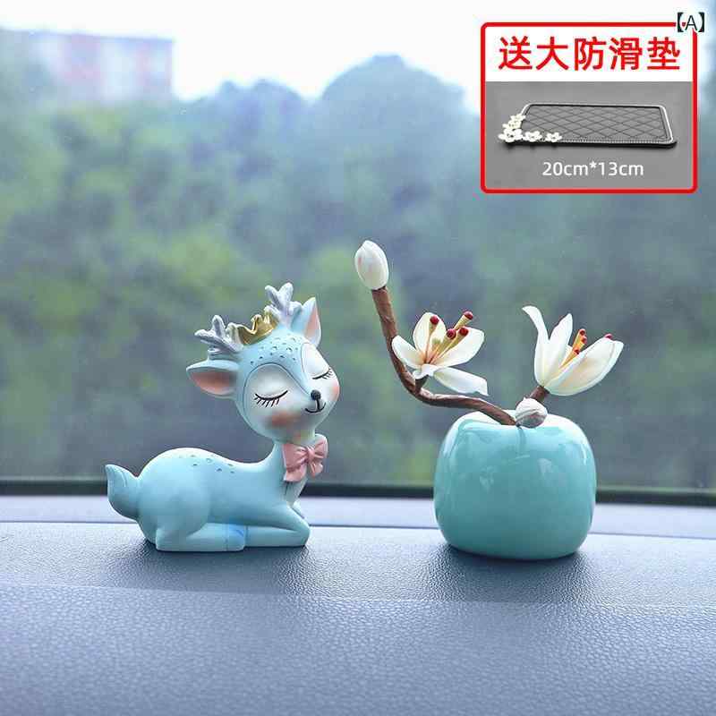 車 置物 おしゃれ 車用 アロマテラピー 装飾品 香水 高級 フレグランス 車 ダッシュ ボード 鹿 平和の お姫様 インテリア アクセサリー(2)