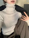 レディース トップス ハイネック 韓国 ハイネックの 柔らかい もちもち ニットの レイヤリング シャツ 女性用 秋冬 コート 内側に パイル カラーの セータ...