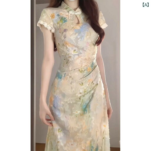 レディース ワンピース かわいい 中国 ドレス 花柄 チャイナ ドレスは 独特のを し 美しい ウエストの ティーブレイク フレンチ ロング スカートの 夏 レディース ワンピース かわいい 中国 ドレス 花柄 チャイナ ドレスは 独特のを し 美しい ウエストの ティーブレイク フレンチ ロング スカートの 夏