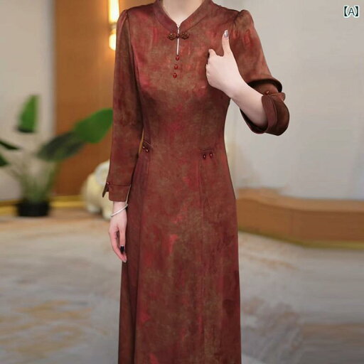 レディース ワンピース チャイナ ドレス 2025 レディース 春秋 13 行の ホット スタイル 豊かな 妻 高貴で スタイリッシュな 母親の 長袖 レディース ワンピース チャイナ ドレス 2025 レディース 春秋 13 行の ホット スタイル 豊かな 妻 高貴で スタイリッシュな 母親の 長袖