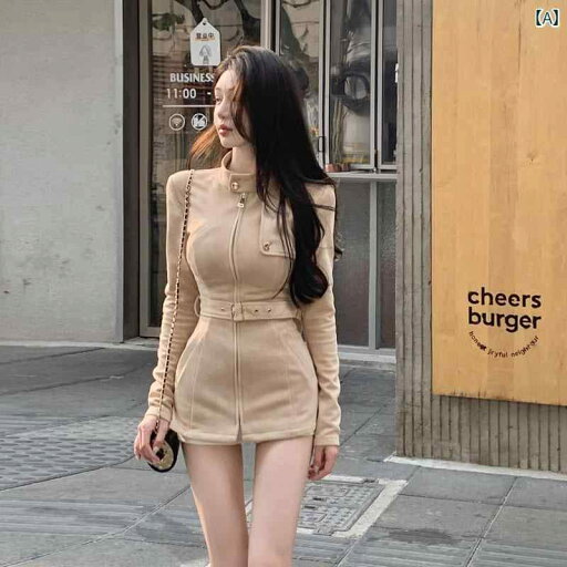 レディース ワンピース 2025 春の お姫様 風 スタンドカラー スエード ジャケット ウエスト ワンピース 小さい サイズ 高級 感 かっこいい レディース ワンピース 2025 春の お姫様 風 スタンドカラー スエード ジャケット ウエスト ワンピース 小さい サイズ 高級 感 かっこいい