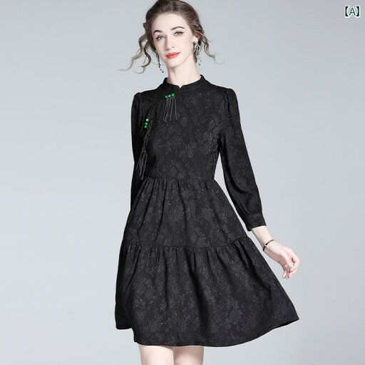 レディース ワンピース 中国 ドレス 2025 春な レトロ チャイナ 軽い 高級 淑女のの レディース ワンピース 中国 ドレス 2025 春な レトロ チャイナ 軽い 高級 淑女のの