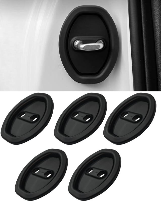 黒色 車用ドアロック ダイハツ適合 ドア ストライカー カバー プロテクター 衝撃吸収 騒音の低減 錆防止 5個入り