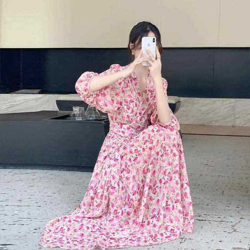 レディース ワンピース かわいい 女性用 花柄 ドレス 2025夏 スタイル ハイウエスト スリム ティーブレイク フレンチレース ロング レディース ワンピース かわいい 女性用 花柄 ドレス 2025夏 スタイル ハイウエスト スリム ティーブレイク フレンチレース ロング