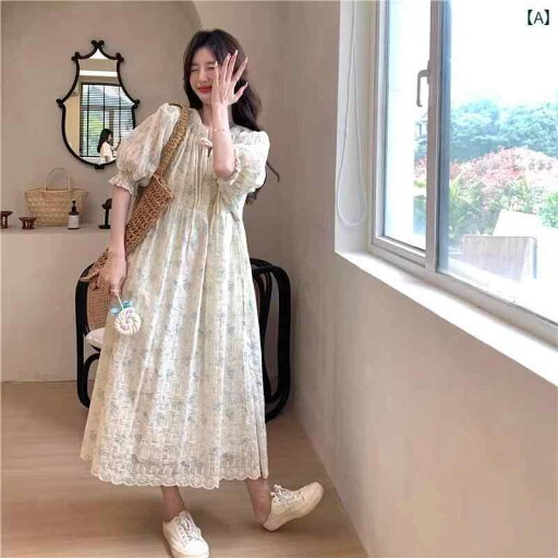 レディース ワンピース かわいい フォレスト ゆったり 優しい パフスリーブドレス 夏 2024 レディース バックル 妊婦の 花柄 スカート レディース ワンピース かわいい フォレスト ゆったり 優しい パフスリーブドレス 夏 2024 レディース バックル 妊婦の 花柄 スカート