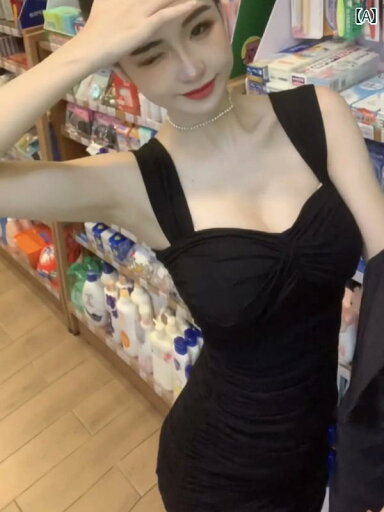 レディース トップス オシャレ 韓国 甘くて ホットな 女の子 夏の プリーツ サスペンダー ドレス 魅惑的 の スタイル スリム ウエスト ヒップ スカート タイト ショート レディース トップス オシャレ 韓国 甘くて ホットな 女の子 夏の プリーツ サスペンダー ドレス 魅惑的 の スタイル スリム ウエスト ヒップ スカート タイト ショート