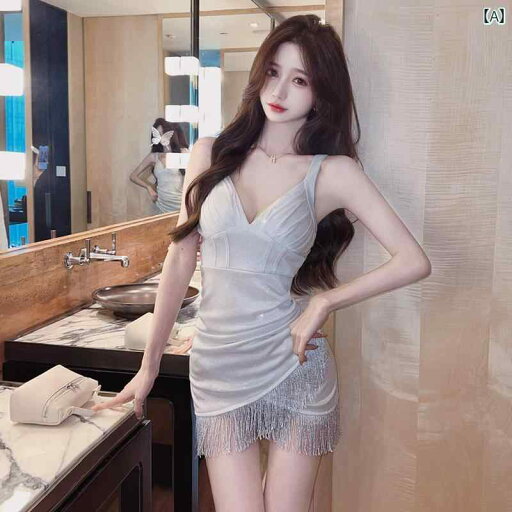 レディース トップス オシャレ 韓国 フレンチ セクシー 不規則な タッセル スカート ドレス ローカット スリム バックレス ステッチ ヒップ ショート レディース トップス オシャレ 韓国 フレンチ セクシー 不規則な タッセル スカート ドレス ローカット スリム バックレス ステッチ ヒップ ショート