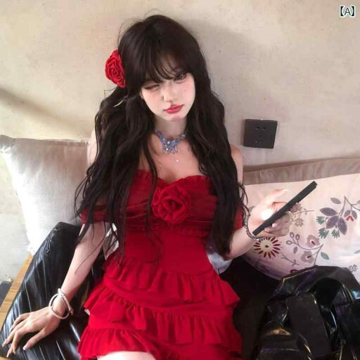 レディース トップス オシャレ 韓国 レディース かわいい なの バックレス レッド チューブ トップ サスペンダー ドレス 女性 夏 ウエスト スリミング スプライシング フリル ショート スカート レディース トップス オシャレ 韓国 レディース かわいい なの バックレス レッド チューブ トップ サスペンダー ドレス 女性 夏 ウエスト スリミング スプライシング フリル ショート スカート