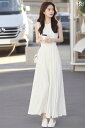 レディース コート 春 オシャレ 夏の 軽やか 高級 精巧 優しい スタイル 上流 階級の 白い ノースリーブワンピース