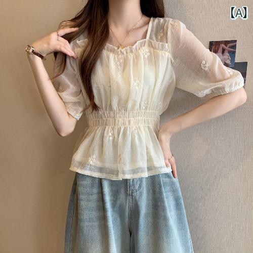 レディース トップス かわいい 春夏 夏に 女性用 フレンチスクエア ネック シフォンシャツ 細身 大きめ サイズ 太め mm ウエスト 美しい 小さめ シャツ 優しい フェアリー 風 トップス レディース トップス かわいい 春夏 夏に 女性用 フレンチスクエア ネック シフォンシャツ 細身 大きめ サイズ 太め mm ウエスト 美しい 小さめ シャツ 優しい フェアリー 風 トップス