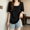 レディース トップス かわいい 春夏 大きいサイズ 太め mm 300ポンド フレンチスクエア ネック レース 半袖 Tシャツ 女性 夏 ゆったり 体型カバー ...