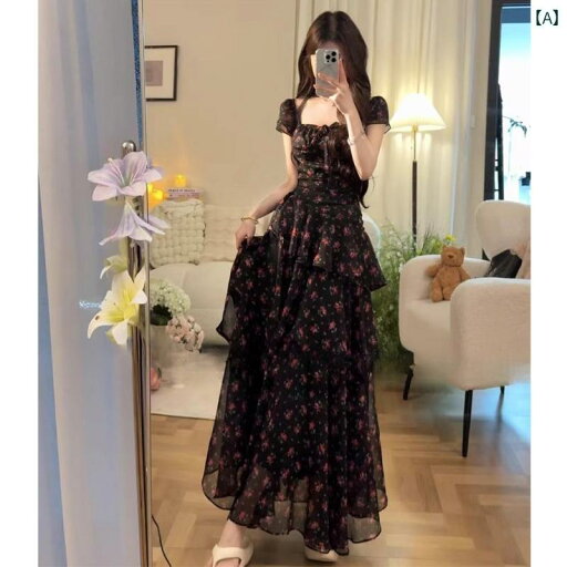 レディース トップス かわいい 春夏 夏の 女性用 フリル 大判 花柄 ドレス やや 太めの mm スリム ウエスト フランス 風の 海辺の ホリデー レディース トップス かわいい 春夏 夏の 女性用 フリル 大判 花柄 ドレス やや 太めの mm スリム ウエスト フランス 風の 海辺の ホリデー