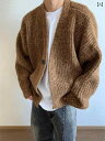 服 シンプル アメリカン レトロ セーター カーディガン メンズ 秋冬 スタイル ハイエンド ニット クリーン フィット ショート ワイド コート