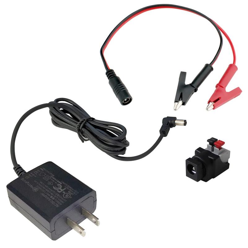 Kaito Denshi(海渡電子) ACアダプター【PSE適合品】12V 1A 12W L字コネクタ スイッチング 小型 わに口 クリップセット コネクタセット RoHS